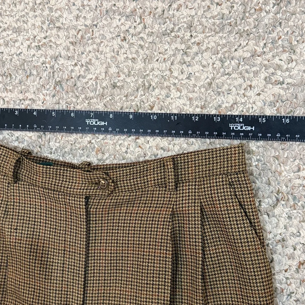 Lauren Ralph Lauren High Waisted pleated Houndstooth Pants Trousers lined wool - Picture 10 of 12